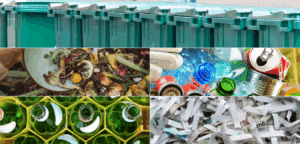 Dry Mixed recycling - glass, paper, plastuc.