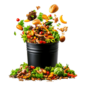 overflowing bucket of food waste